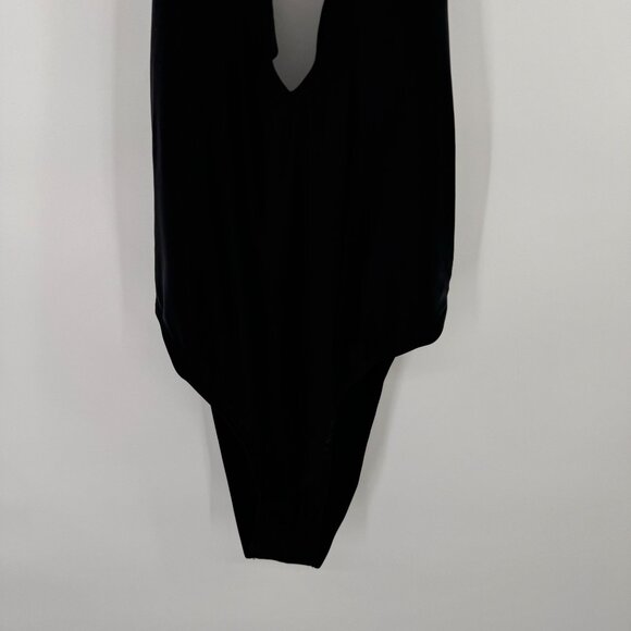 CUPSHE Womens Black Deep V One-Piece Swimsuit Large Nylon Spandex Blend new - Picture 7 of 11